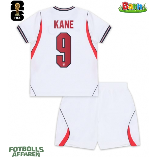 England Harry Kane #9 Hemmaställ Barn VM 2026 Kortärmad (+ Korta byxor)